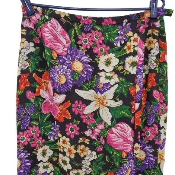 Nygard Collection Petite Floral Wrap Skirt - Picture 6 of 9